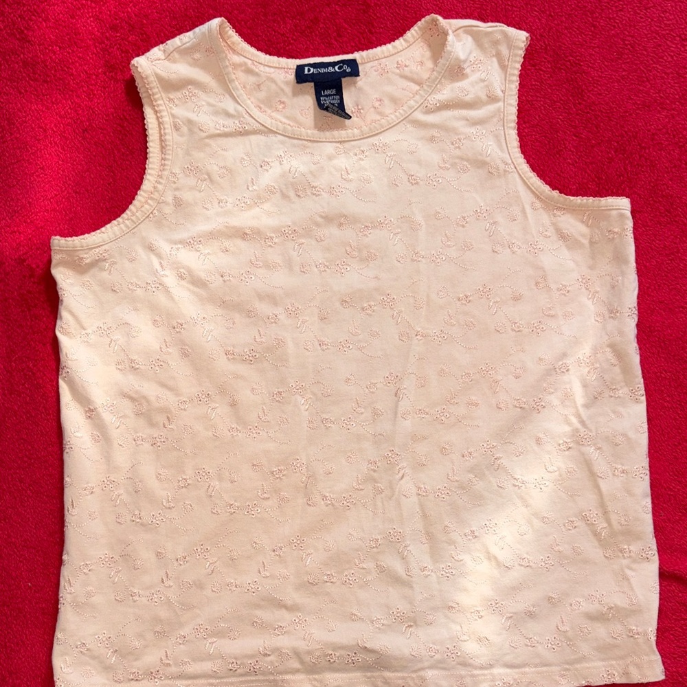 Denim&Co Orange Cream Tank Top
